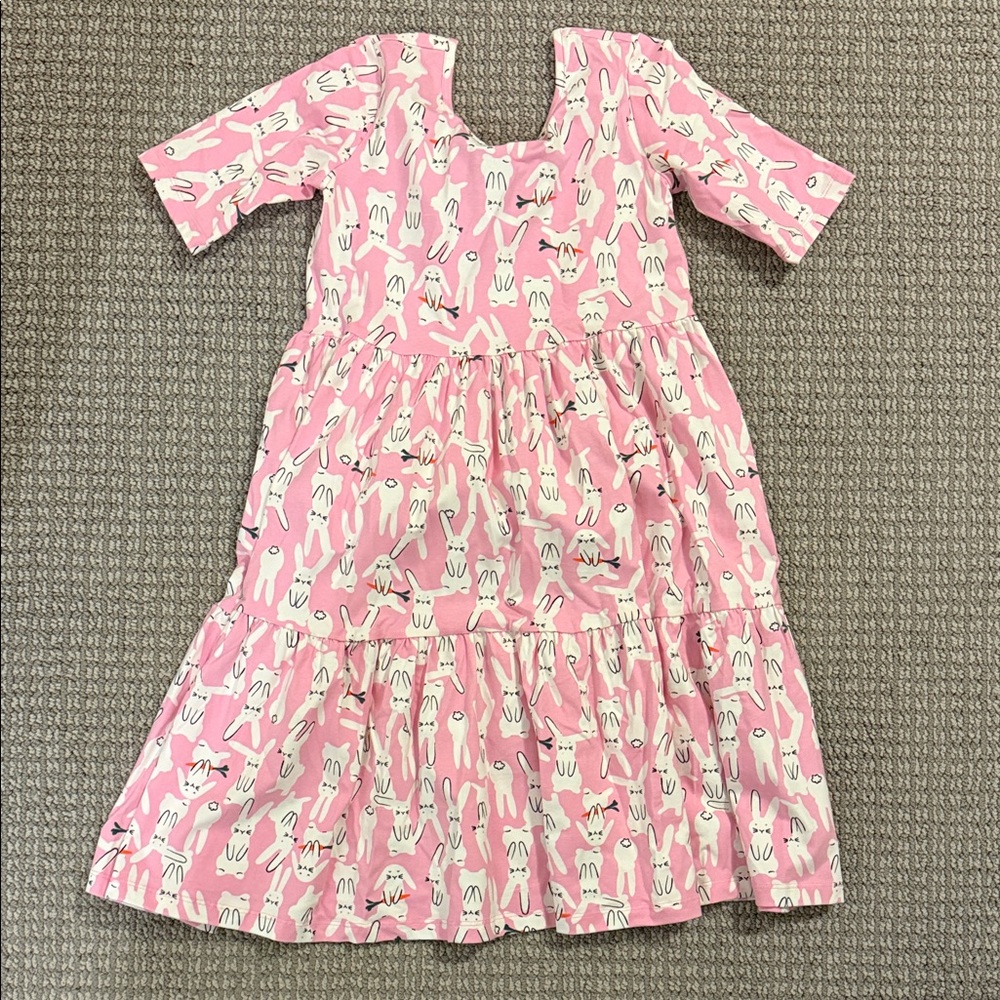 Pink Dress with Easter Bunny Print
